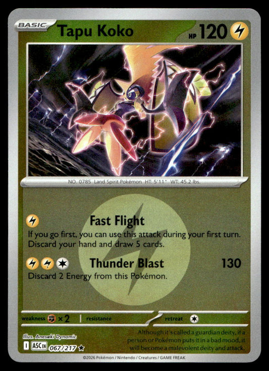 Tapu Koko (Energy Symbol Pattern) | Near Mint / English / Reverse Holofoil
